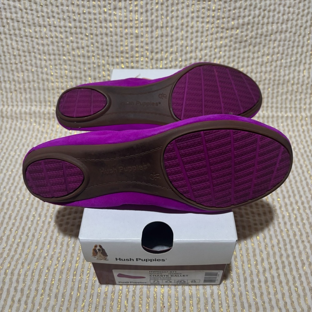 Hush Puppies Chaste Ballet Flat Fuchsia Suede Size 7.5 Wide - Picture 5 of 7